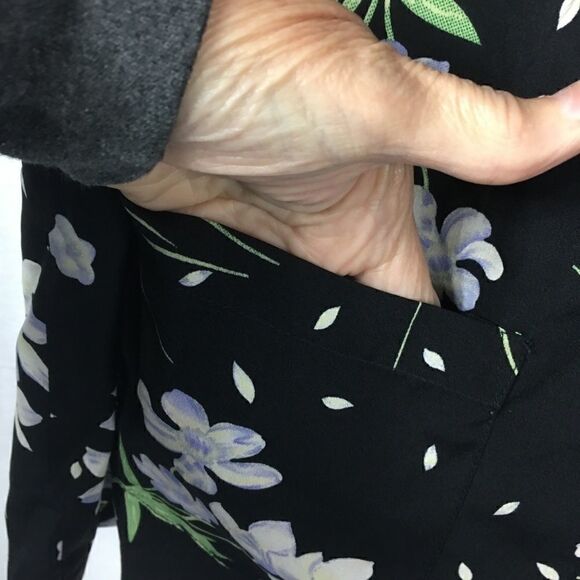 Top shop black white floral size 12 romper button closure on sleeves - Picture 7 of 8